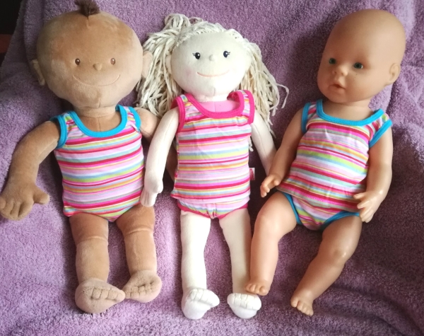 Puppen-Unterwäsche - gestreift